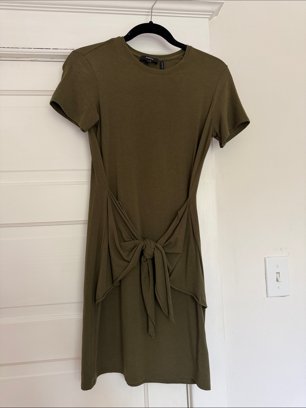 Theory Tie-Front Short Sleeve Dress